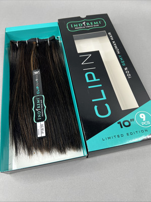 Indi Remi 9 Pc 10  Clip-in #P1B/30 Black & Honey Straight Human Virgin Hair