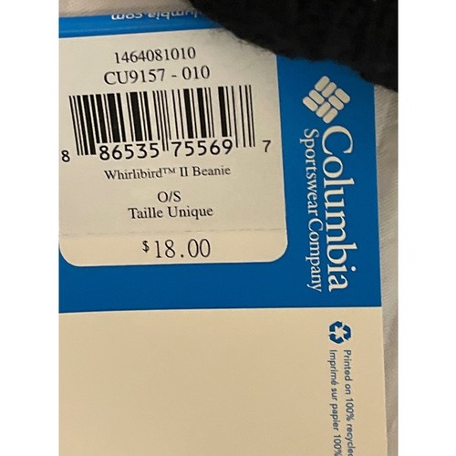 Columbia Whirlibird Il Unisex Beanie Hat - Black - One Size - NEW - Picture 4 of 7