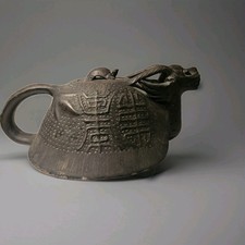 Yixing Vintage chinesische Ton Teekanne Drachen Design mit Schildkröte Deckel #2016