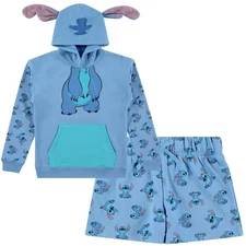 Disney Girls Lilo & Stitch Cosplay Hoodie Set - Stitch Costume Hoodie and...
