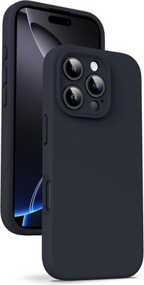 Für Apple iPhone 16 Pro Hülle Case Cover Schwarz Gel Flüssig Silikon Weich Schutz