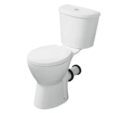 19inch High Rear Outlet Toilet Dual Flush 1/1.6 GPF Round W/ Soft Close Seat