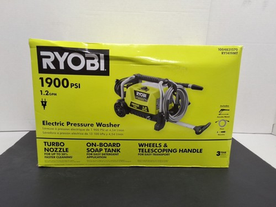 #ad RYOBI RY1419MT 1900PSI 1.2GPM Electric Pressure Washer $129.99