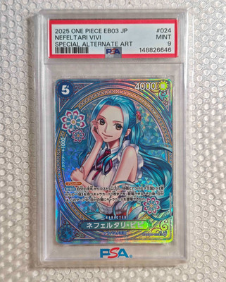 PSA 9 Nefeltari Vivi EB03-024 SP SR Parallel ONE PIECE Card Heroines Edition JP