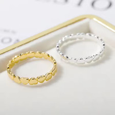Stainless Steel Heart Ring for Women Gold Engagement Wedding Fashion Jewelry Gif