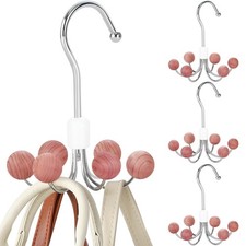 Hoodie Hangers 4-Pack with 6 Cedar Balls, 360 Swivel Purse Hanger, Scarf Hang...