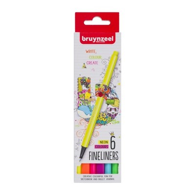 Bruynzeel - Bruynzeel Fineliner Set Neon 6 Kleuren NEW