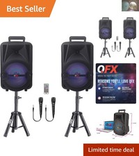 Professional 8-Inch Bluetooth PA Speaker System with FM Radio  USB Playback