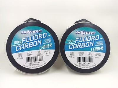 Hi-Seas Fluorocarbon Leader 25yds - Clear 80lb .035'' 0.90mm New Lot of 2