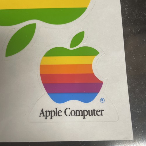 Vintage Apple Computer Rainbow Stickers! Four Stickers Per Sheet - Picture 3 of 4