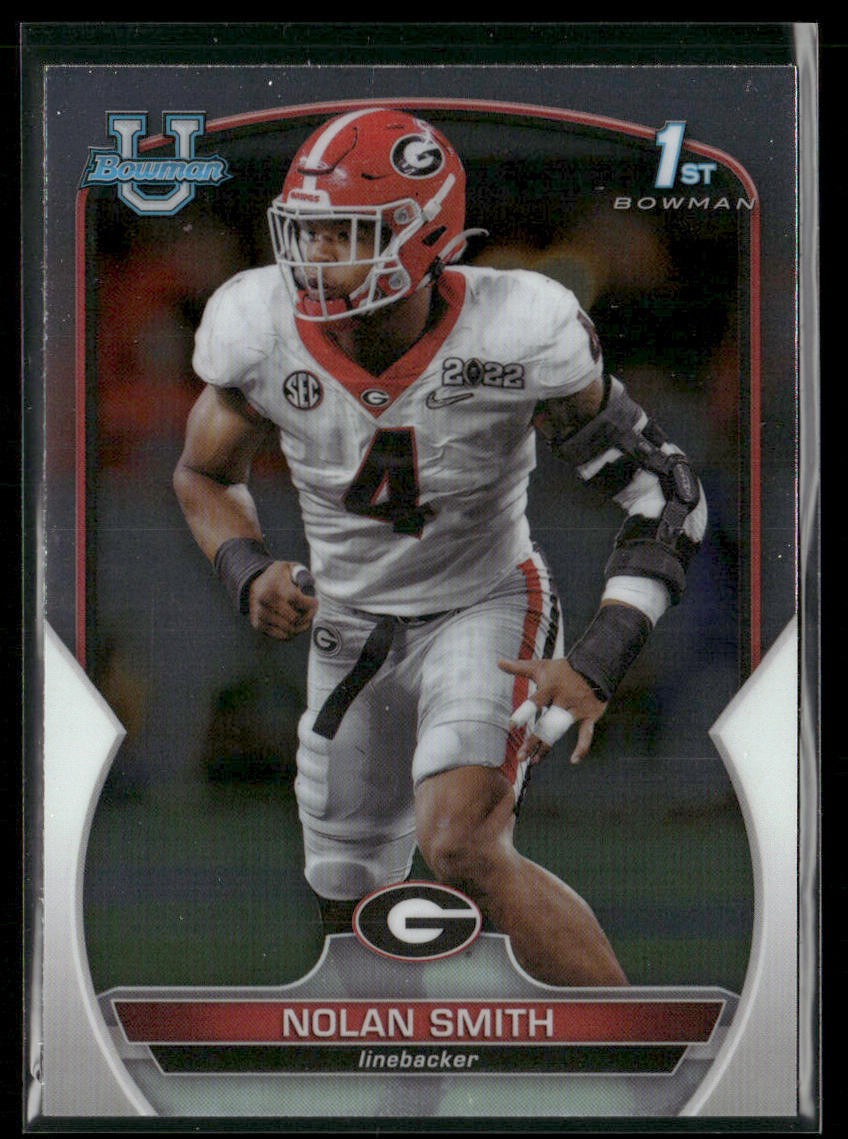 Nolan Smith 2022 Bowman University Chrome #33 Georgia Bulldogs