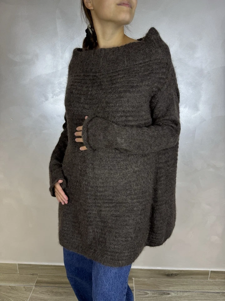 Suéter Sarah Pacini Vintage Mezcla Mohair Marrón Talla Única Auténtico Raro Foto 4 de 4