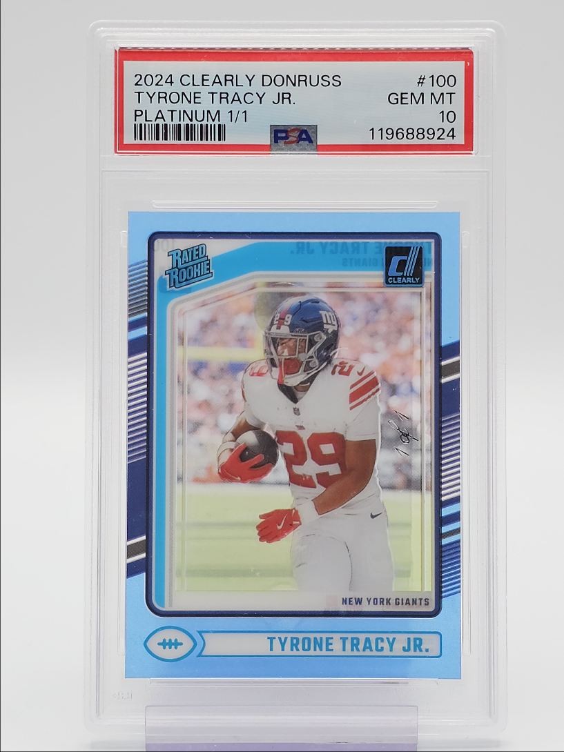 Tyrone Tracy Jr. Panini Clearly Donruss #100 Platinum 1/1