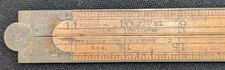 ANTIQUE VINTAGE STANLEY RULE & LEVEL CO. No. 52 BOXWOOD & BRASS 24" FOLDING RULE