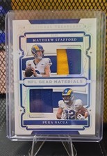 2025 National Treasures, Nfl Gear Combo Materials M. Stafford, Puka Nacua 8/25