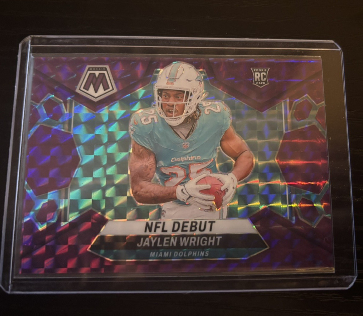 2024 Panini Mosaic - NFL Debut Jaylen Wright #280 Purple Mosaic Prizm 16/49 (RC)