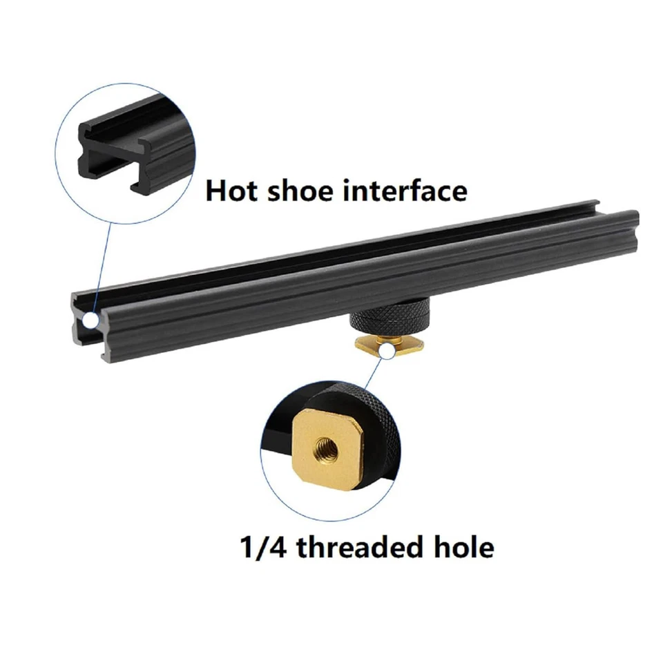 Barra de extensión de montaje en riel de zapata fría caliente para cámara de 20 cm para monitores de luz de micrófono Foto 2 de 4
