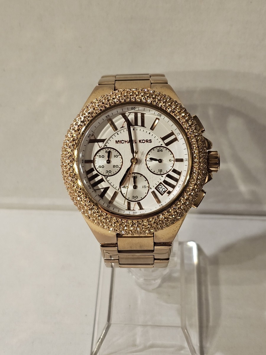 Michael Kors Camille Rosegold Gemset Chronograph Women's Watch