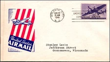 Scott C27 10 Cents Cargo Plane  - Ioor FDC - Typed Address - Planty - C27-15