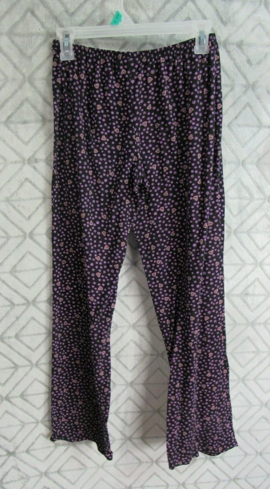 Pantalones de Pijama Joe Boxer Talla S Negro Púrpura Rosa Cintura Elástica Lunares Corazones Foto 3 de 3
