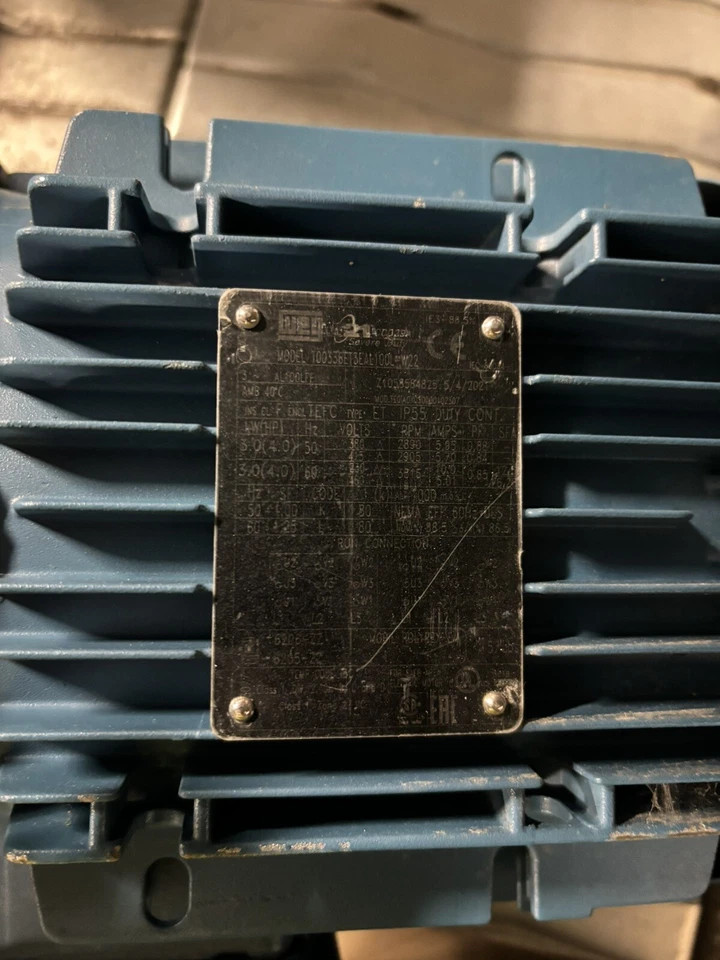 Weg 00336ET3EAL100L-W22 W21 Severe Duty Electric Motor 1-1/8" Dia Shaft 4HP 42C - Image 2 of 4