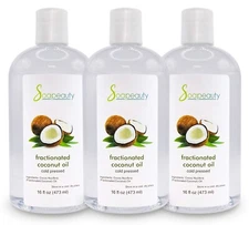 Fractionated Coconut Oil 100% Pure & Natural Cold Pressed 48 fl oz(3 x 16 fl oz)