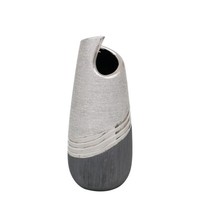 Sigro Keramik Vase Silverline WellenföRmige ÖFfnung Blumen Porzellan Deko 24,5Cm