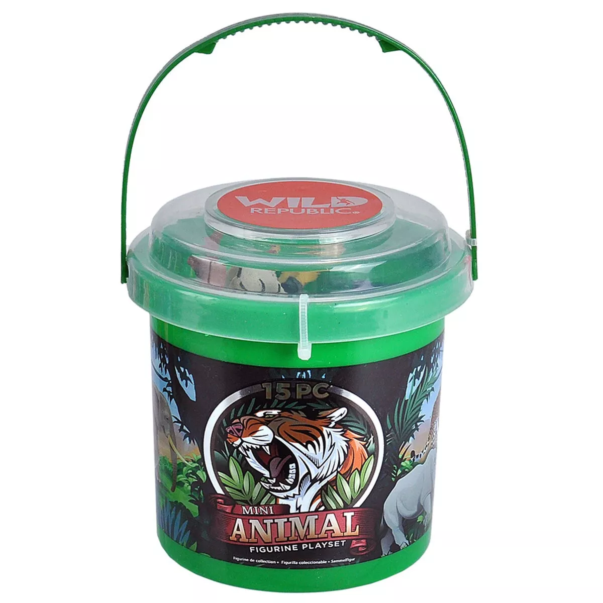 Wild Republic Wild Life Animals Bucket of Mini Figurines FREE