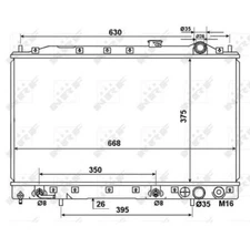 Radiator, Engine Cooling NRF 53274 for Mitsubishi Space Wagon