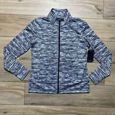 RB3 Womens Active Full Zip Long Sleeve Jacket Size Small Black Gray