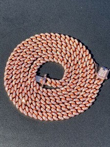 Authentic 6mm Miami Cuban Rose Gold Plated 925 Silver Chain Necklace 16-30" Mens Ladies CZ