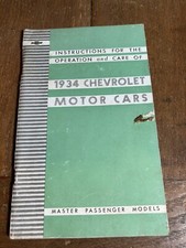1934 Chevrolet Motor Cars Operations Owners Manual 1934 Chevrolet Motor Cars Operations Owners Manual