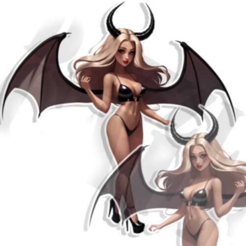 Verführerische Succubus Aufkleber Pin Up Sexy Vinyl AUFKLEBER Vintage Aufkleber - Bild 4 von 4