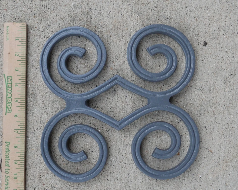 Valla de pared de hierro fundido decoración pesada interior exterior 10" x 10" Foto 2 de 2