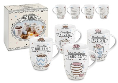 Mug Bakery, 4-er Geschenkset, Backrezepte für Tassen, Könitz Porzellan