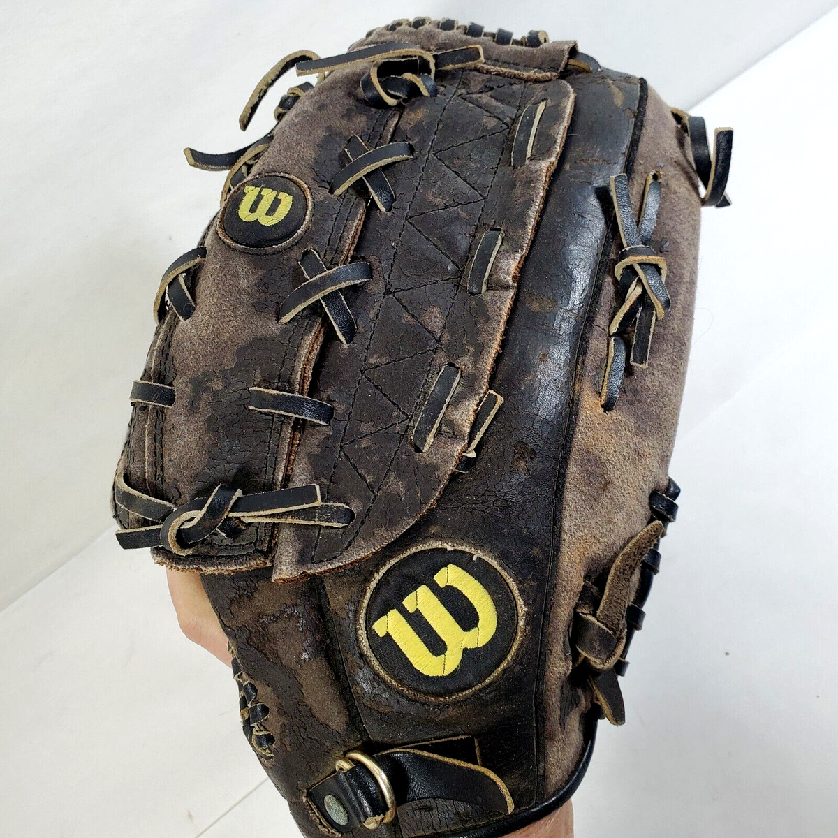 Gant Softball Wilson Elite A2449 13 Pouces Main Gauche Cuir Noir Poche Large