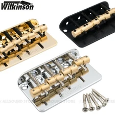 Wilkinson WBBC-4 Bass Bridge, Vintage Brass Saddles, Steel Plate Precision Jazz