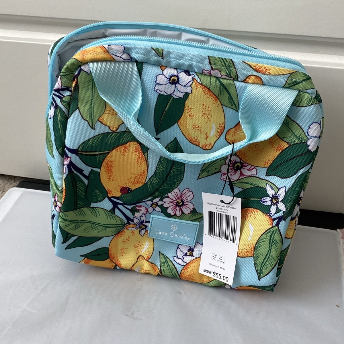 Vera Bradley Lunch Cooler Insulated Lighten Up in Lemon Grove New
