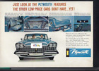 Plymouth Chrysler Corp 1959 Features Other Low Priced Cars Don'T Have Fury Ad