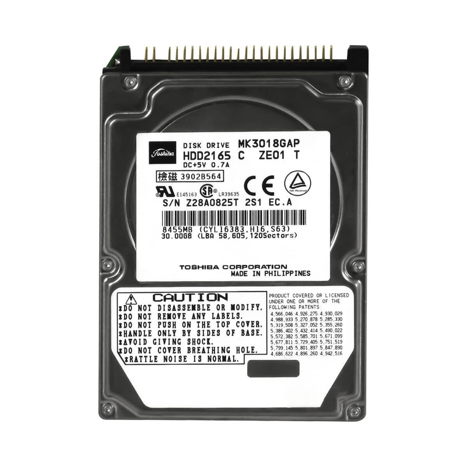 Hard Drive Toshiba 30GB MK3018GAP 4200RPM 2MB ATA / IDE HDD2165 2.5" Inch - Image 3 of 3