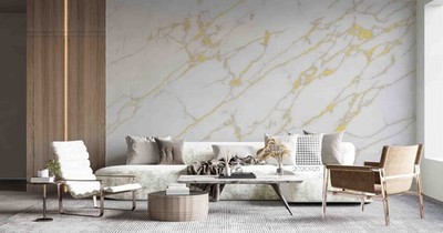 3D Gray Gold Texture Marble Wallpaper Wall Murals Removable Wallpaper