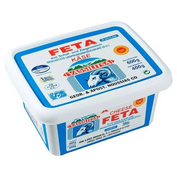 Vassilitsa Feta 3x 400g Queso de Oveja Feta Lake 43% Grasa I.Tr. Grecia
