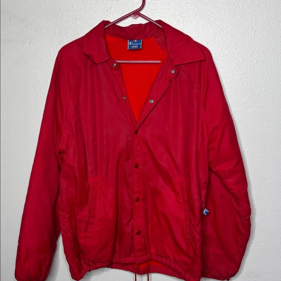 ВИНТАЖНЫЙ 80-х Champion куртка красный легкий размер средний - Изображение 2 из 4