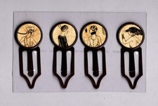 Graphic45 FASHIONISTA 101 Antique Copper 4 Metal Clips HANDMADE