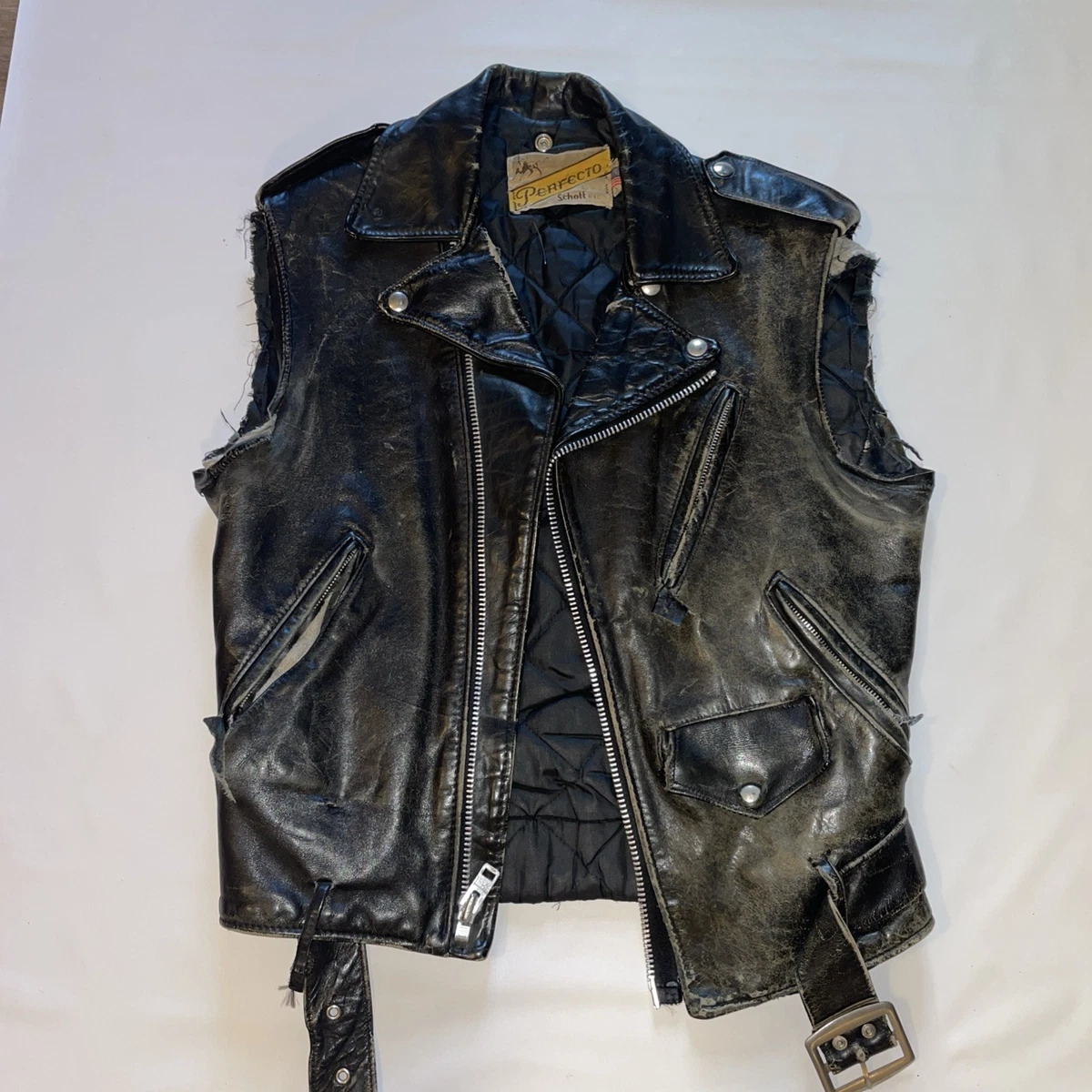 SCHOTT Vest Coats, Jackets & Vests Leather Outer Shell for Men for