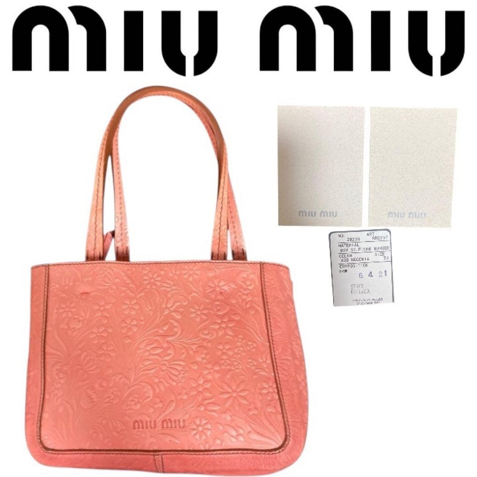 MIU MIU Tote Bag Embossed Rosso luxury contemporary fashion Excellent Condition