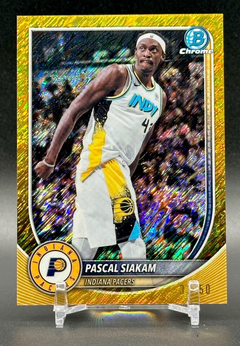 2025 Bowman Chrome PASCAL SIAKAM GOLD SHIMMER /50 #BCV-79 - Indiana Pacers