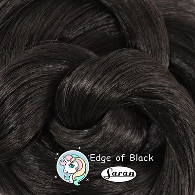 SHIMMER LOCKS Japanese Saran Doll Hair - Edge of Black for Rerooting Custom Dolls & Rehairing