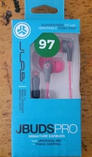JLab JBuds Pro Signature Pink Earbuds Custom Fit Universal Mic & Controls, New