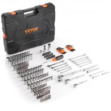 VEVOR Mechanics Tool Set and Socket Set,1/4"3/8"1/2"Drive Deep and Standard Sock